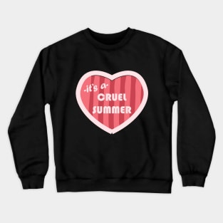 Cruel Summer Pink Heart Retro Crewneck Sweatshirt